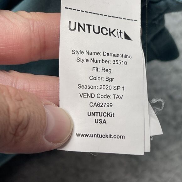 UNTUCKit Shirt Mens XXL Polo Golf Blue Short Sleeve Stretch Collared Cotton - Picture 8 of 16